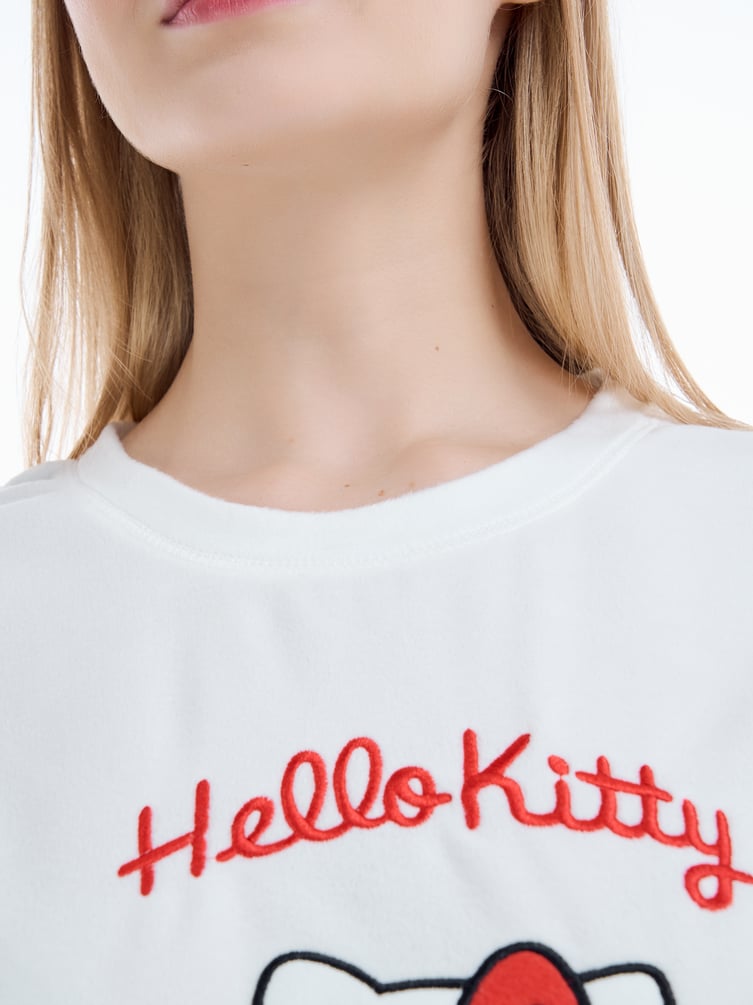 Плюшевая пижама с вышивкой Hello Kitty