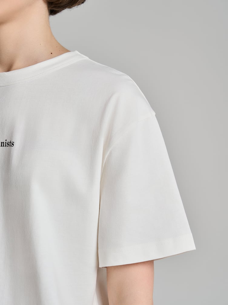 Футболка из хлопка с принтом на спине