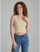 Майка в рубчик с кружевом