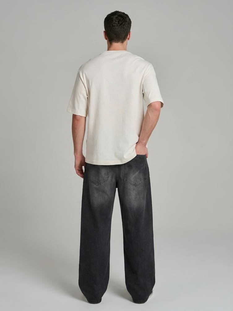 Джинсы багги с вареным эффектом