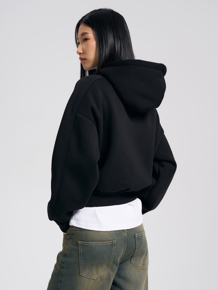 Теплое худи с капюшоном и начесом