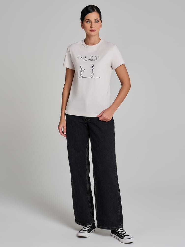 Футболка из хлопка с принтом