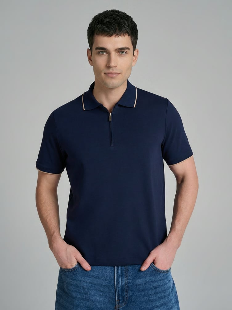 Поло хлопковое с коротким рукавом