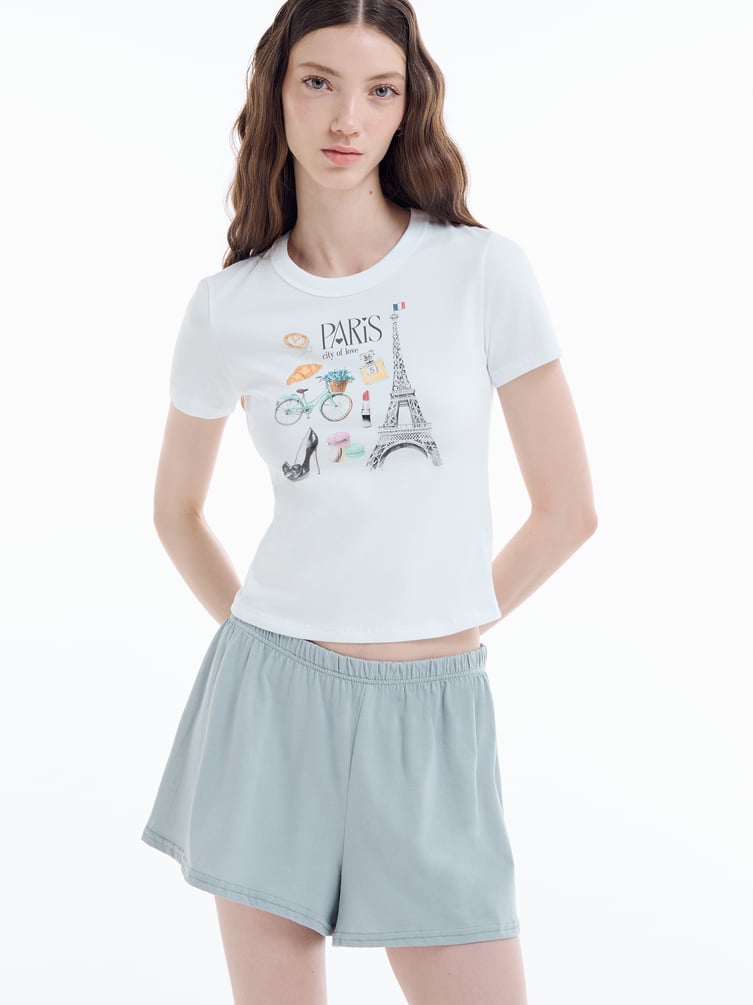 Пижама с принтом и шортами