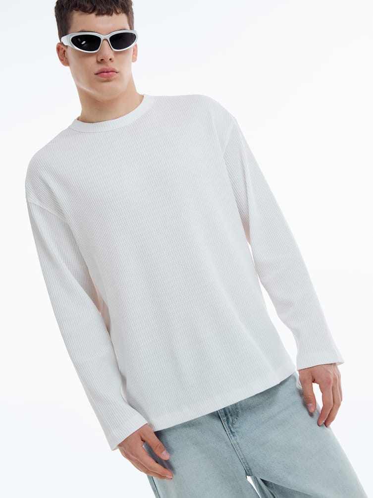 Лонгслив базовый вафельный