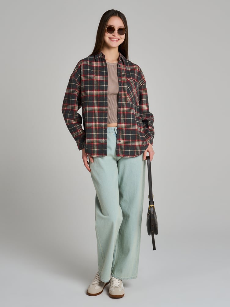 Байковая рубашка в клетку