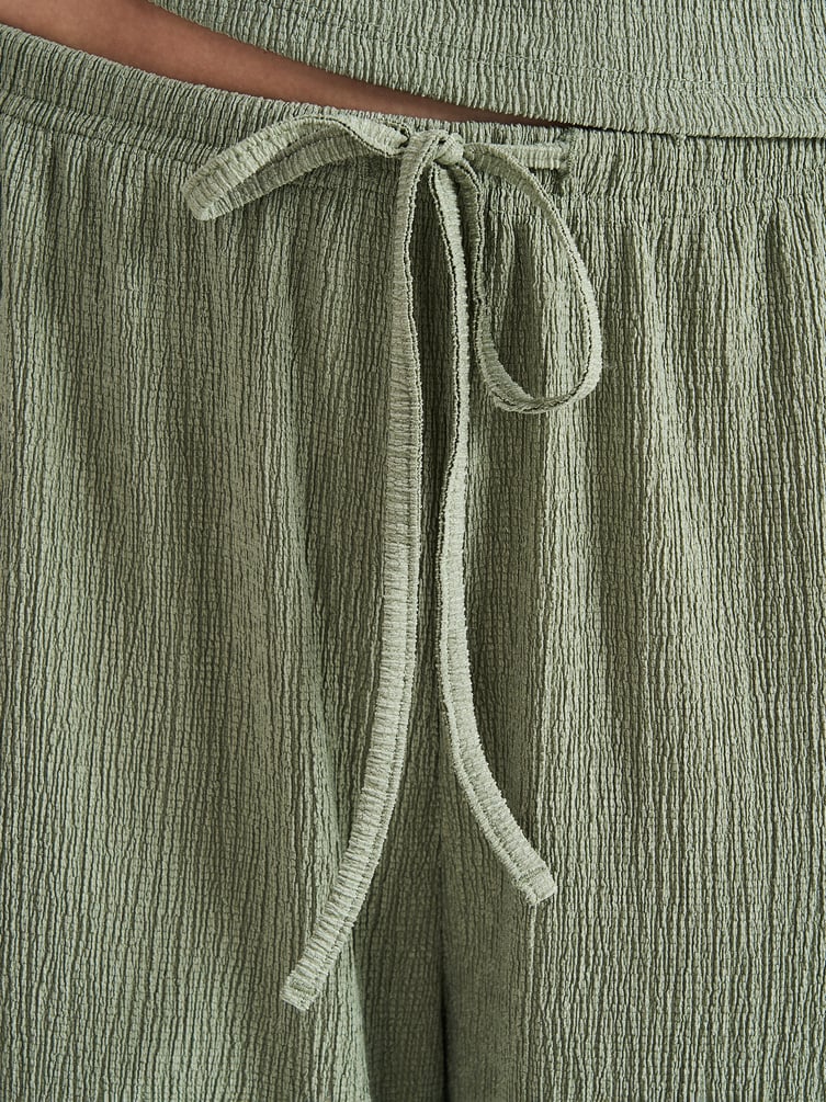 Брюки прямые из жатой ткани