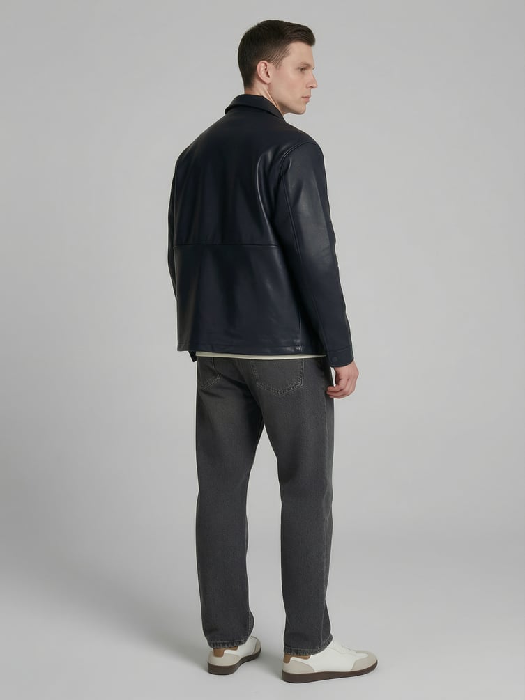 Куртка рубашка из эко кожи демисезонная