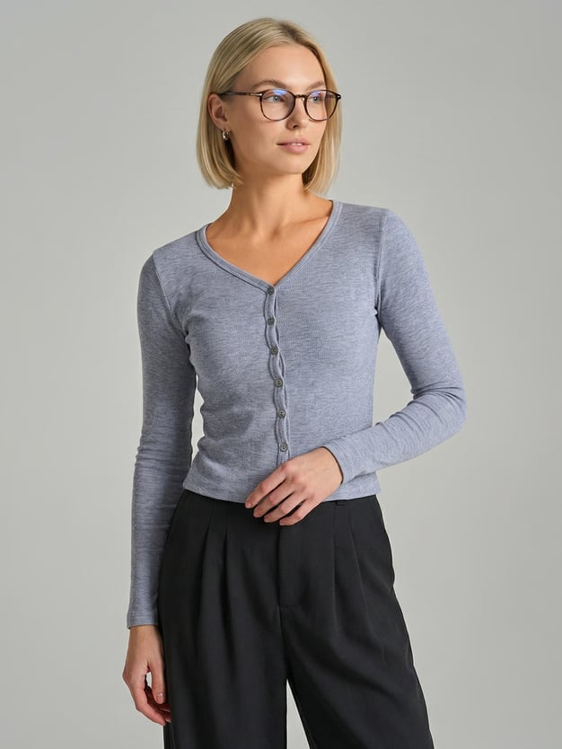 Кардиган облегающий на пуговицах