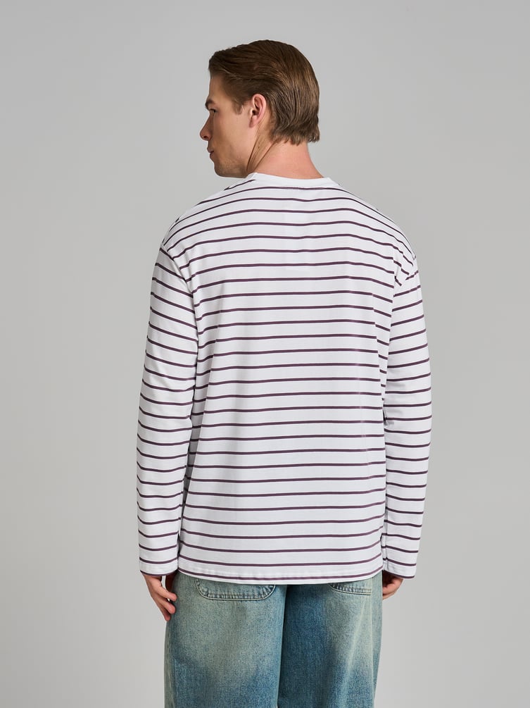 Полосатый лонгслив оверсайз
