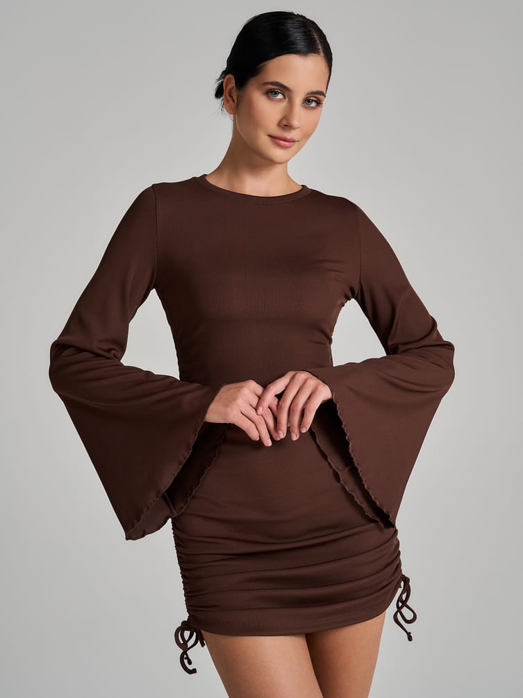 Короткое платье лапша с завязками