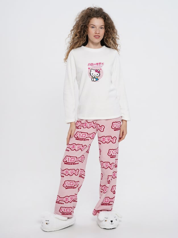 Плюшевая пижама с вышивкой Hello Kitty