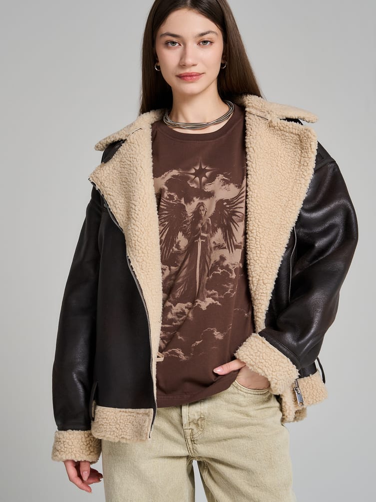 Футболка из хлопка с принтом ангела