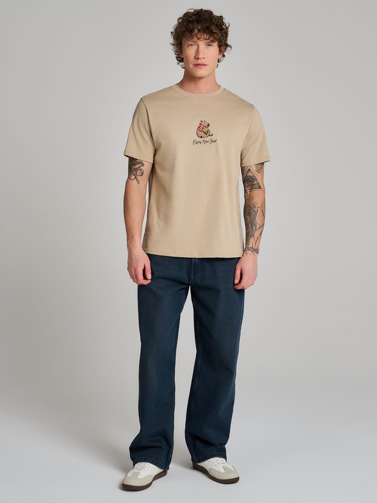 Футболка из хлопка с новогодним принтом