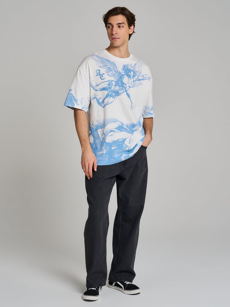 Футболка из хлопка с принтом ангела