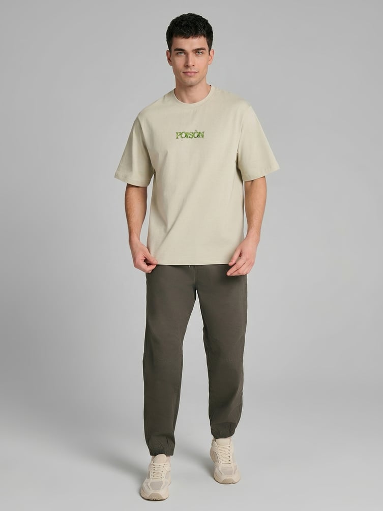 Футболка из хлопка с принтом на спине