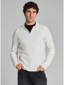 Свитер-поло вязаный с полузамком молния