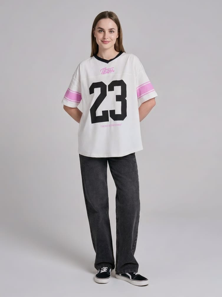 Спортивная футболка оверсайз с принтом