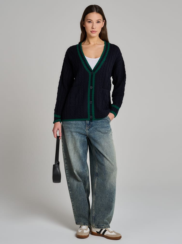 Кардиган вязаный оверсайз на пуговицах