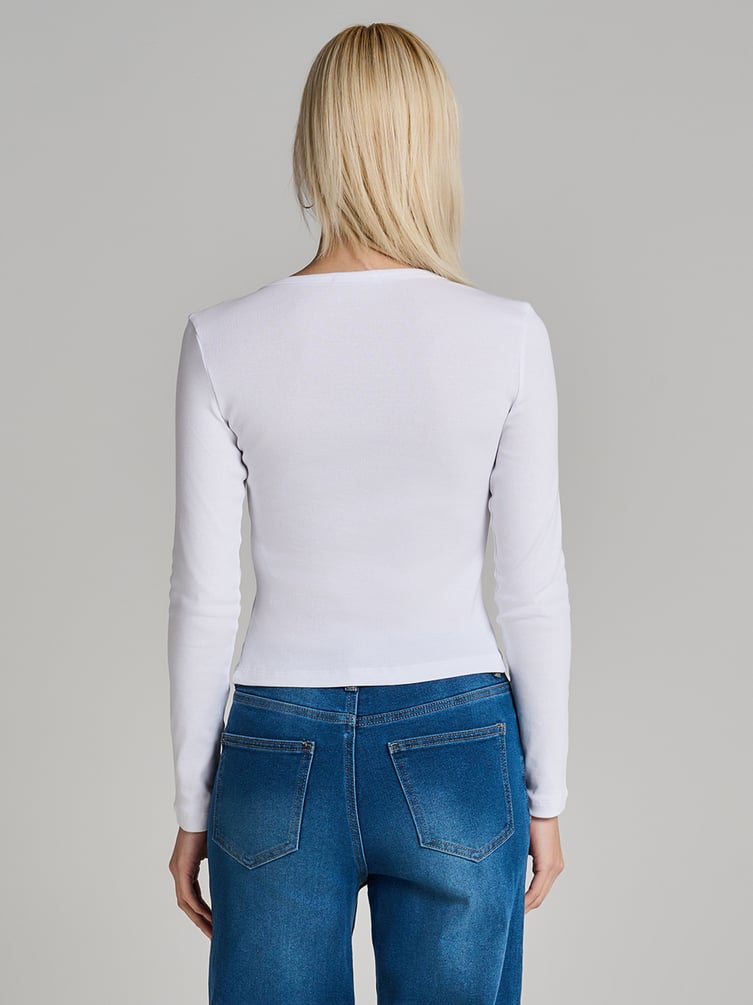 Лонгслив приталенный из хлопка