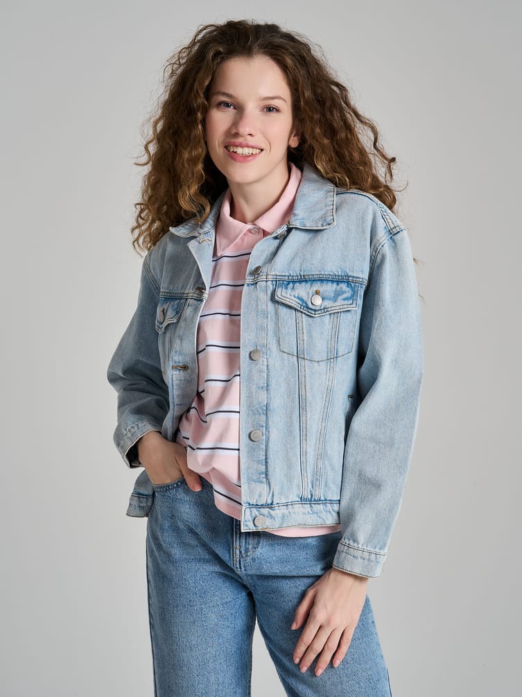 Полосатое поло оверсайз с коротким рукавом