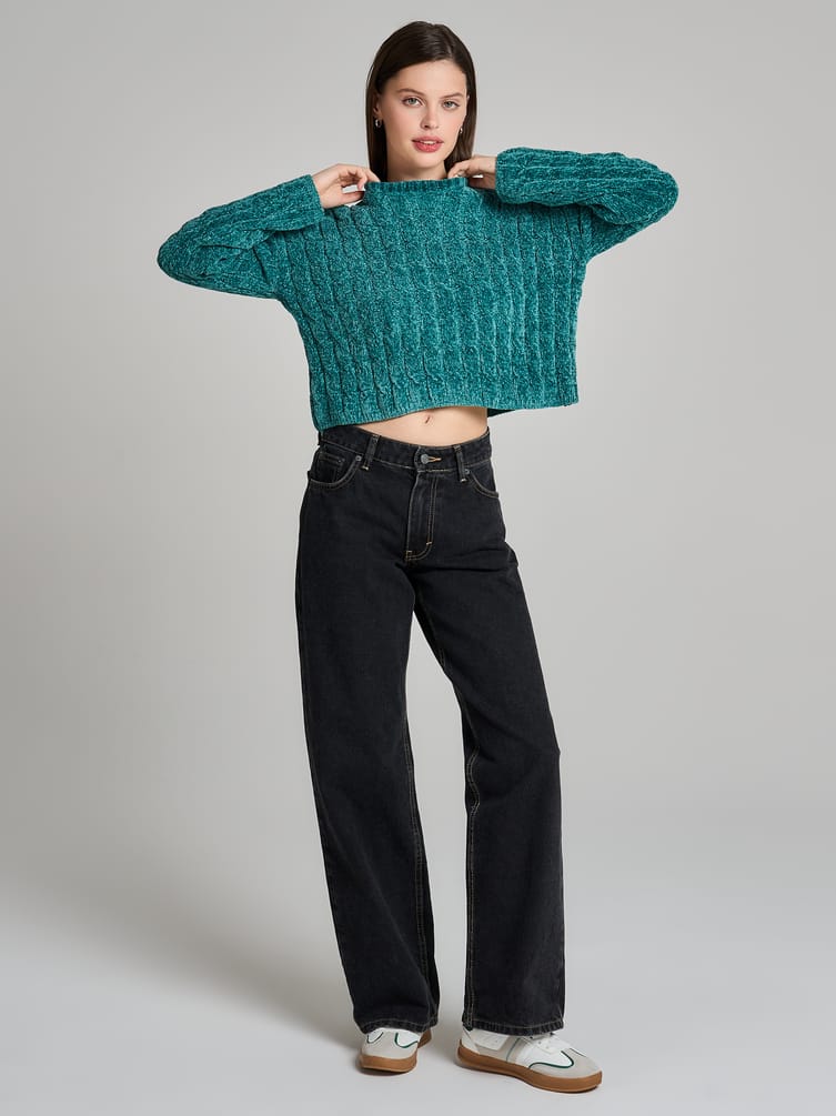 Джемпер трикотажный с косами