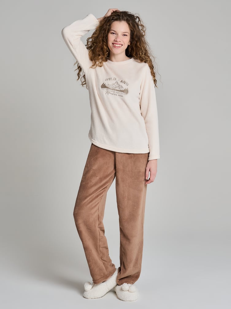 Пижама теплая плюшевая с вышивкой