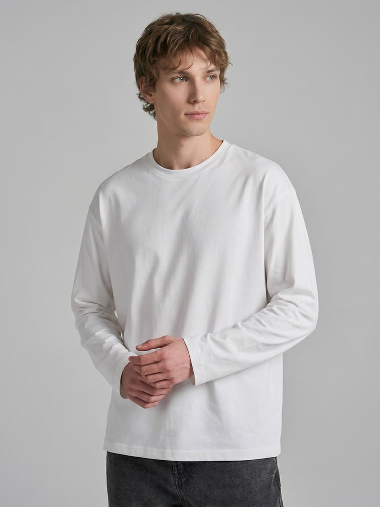 Лонгслив из хлопка с длинным рукавом