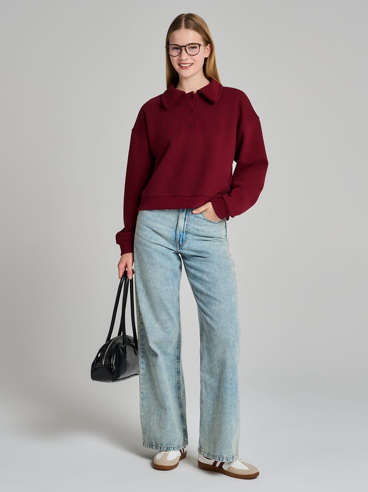 Толстовка поло оверсайз