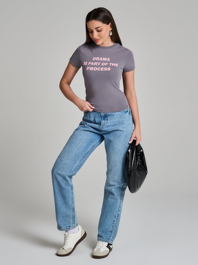 Футболка облегающая с надписью