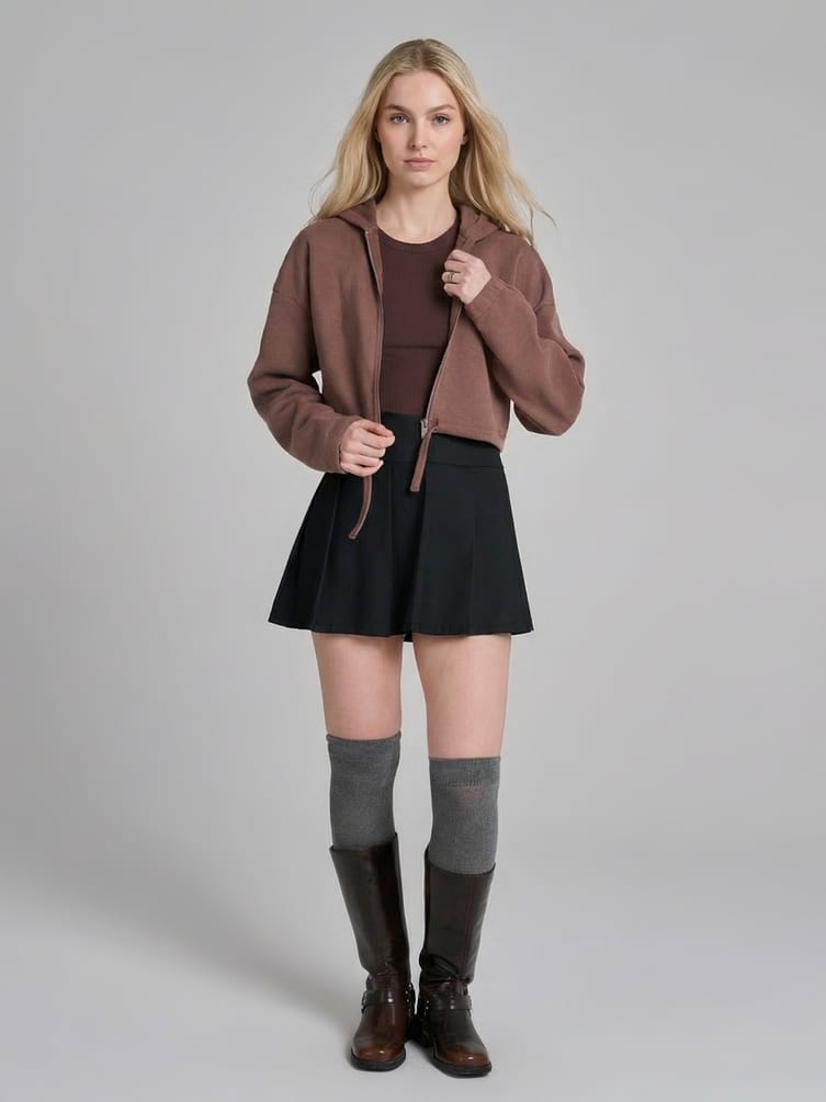 Зип худи укороченная на молнии