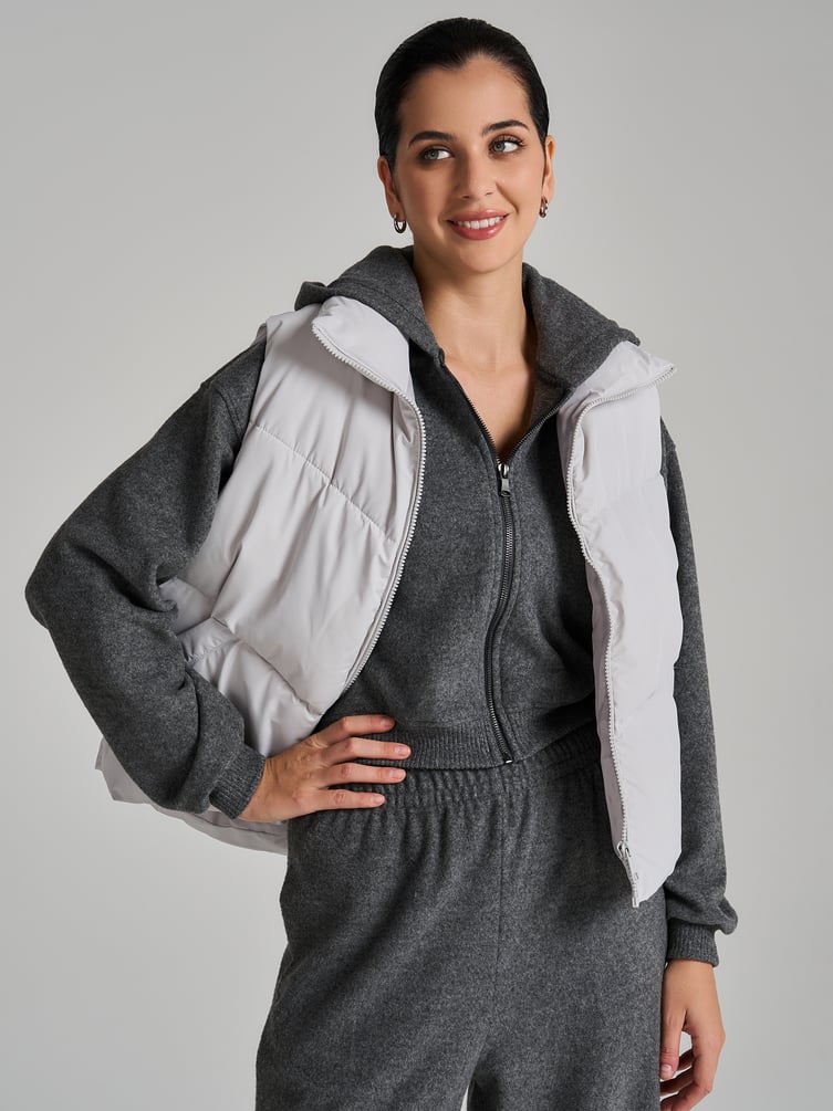 Трикотажное зип худи с начесом