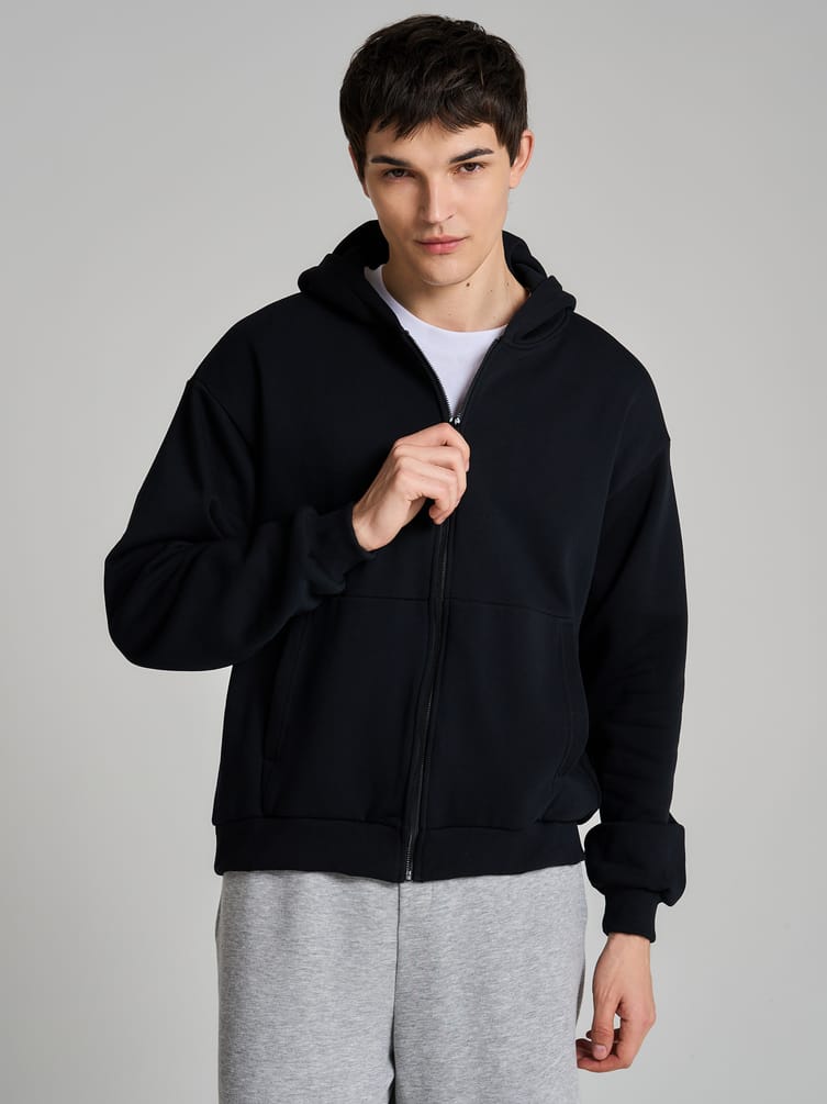 Утепленное zip-hoodie толстовка с начёсом