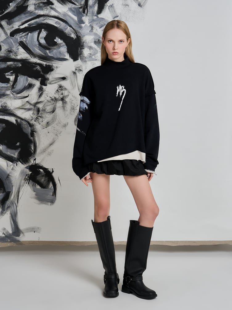 Свитшот оверсайз с принтом Макс Борисов