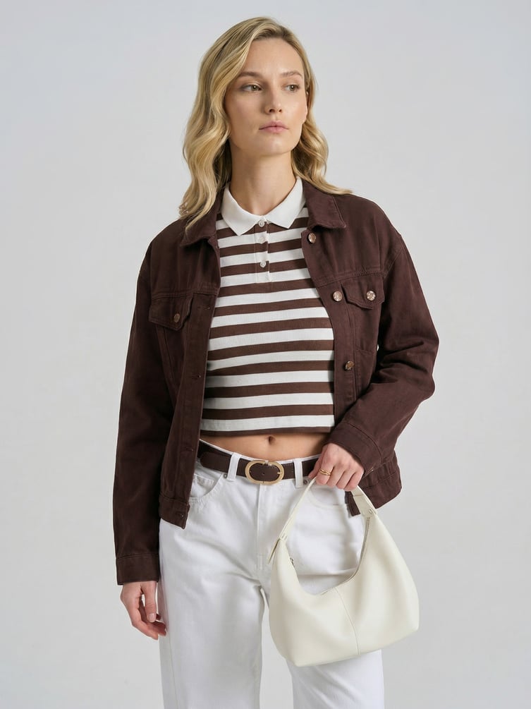 Футболка-поло в полоску