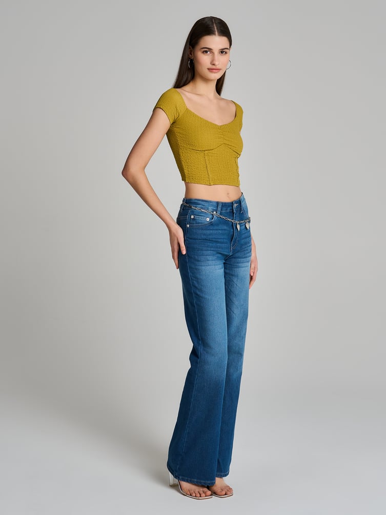 Кроп-топ из жатой ткани