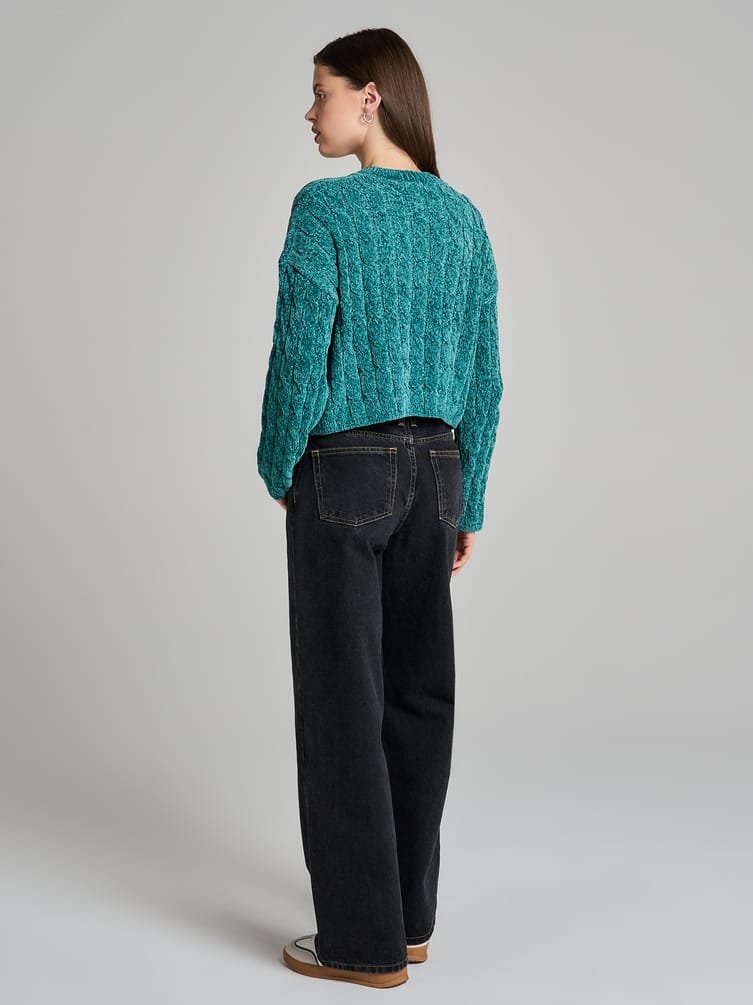 Джемпер трикотажный с косами