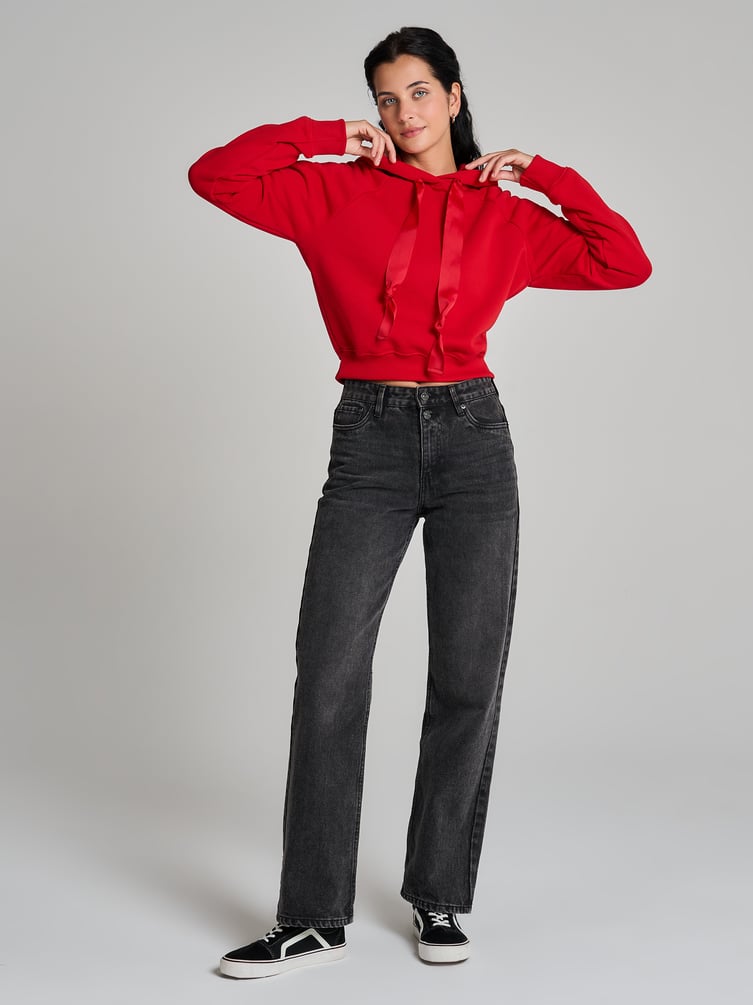 Теплое худи укороченное с начесом