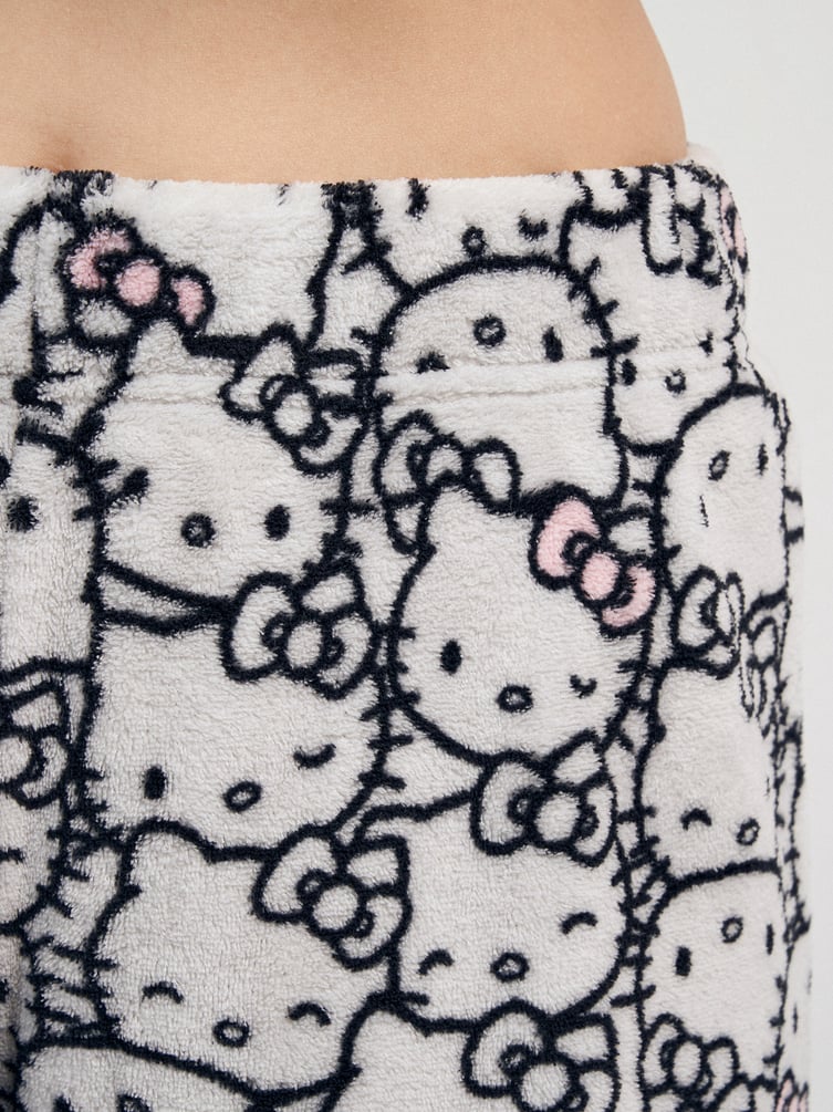 Плюшевая осенняя пижама с вышивкой Hello Kitty