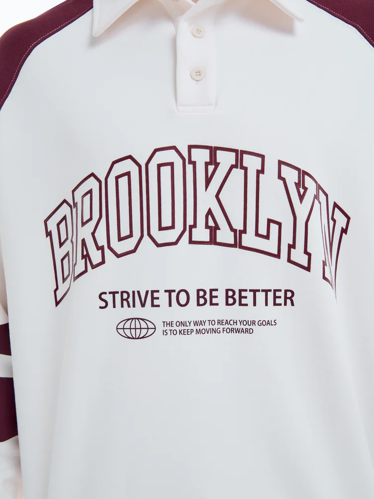 Свитшот-поло с надписью Brooklyn