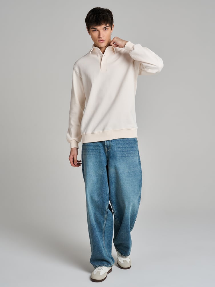 Свитшот поло на пуговицах