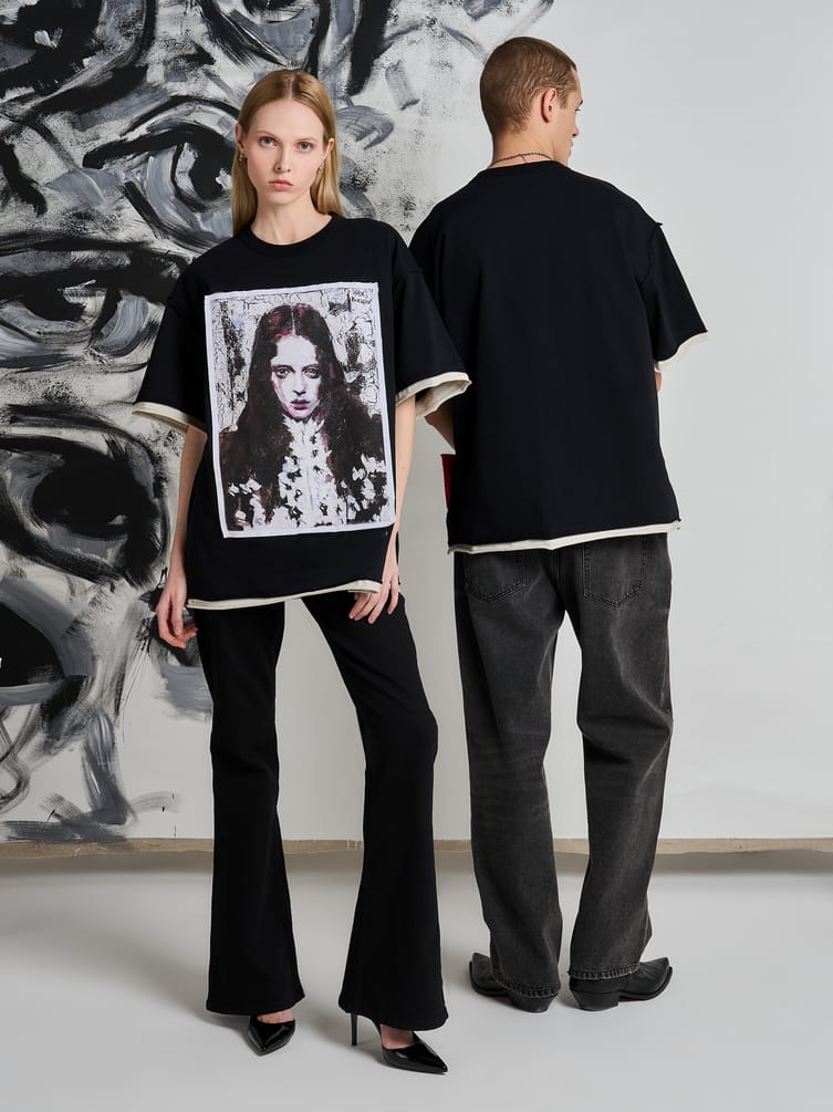 Футболка оверсайз с принтом Макс Борисов