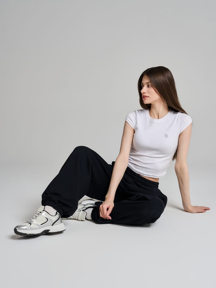 Спортивные брюки джоггеры с высокой талией