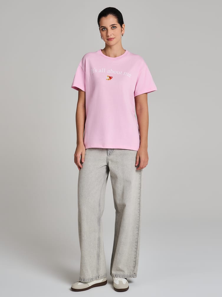 Футболка оверсайз с принтом на спине