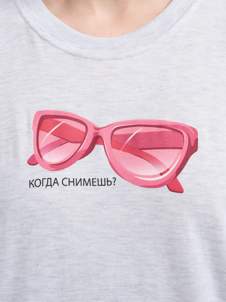 Пижама с принтом и велосипедками