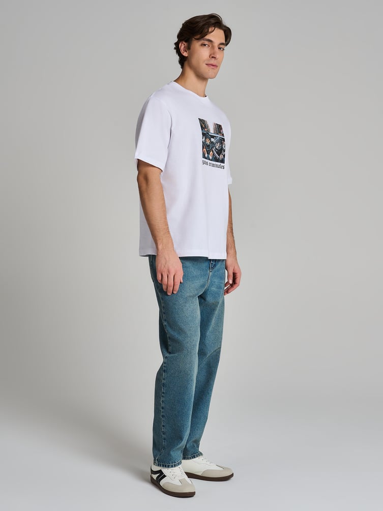 Футболка из хлопка с принтом котов