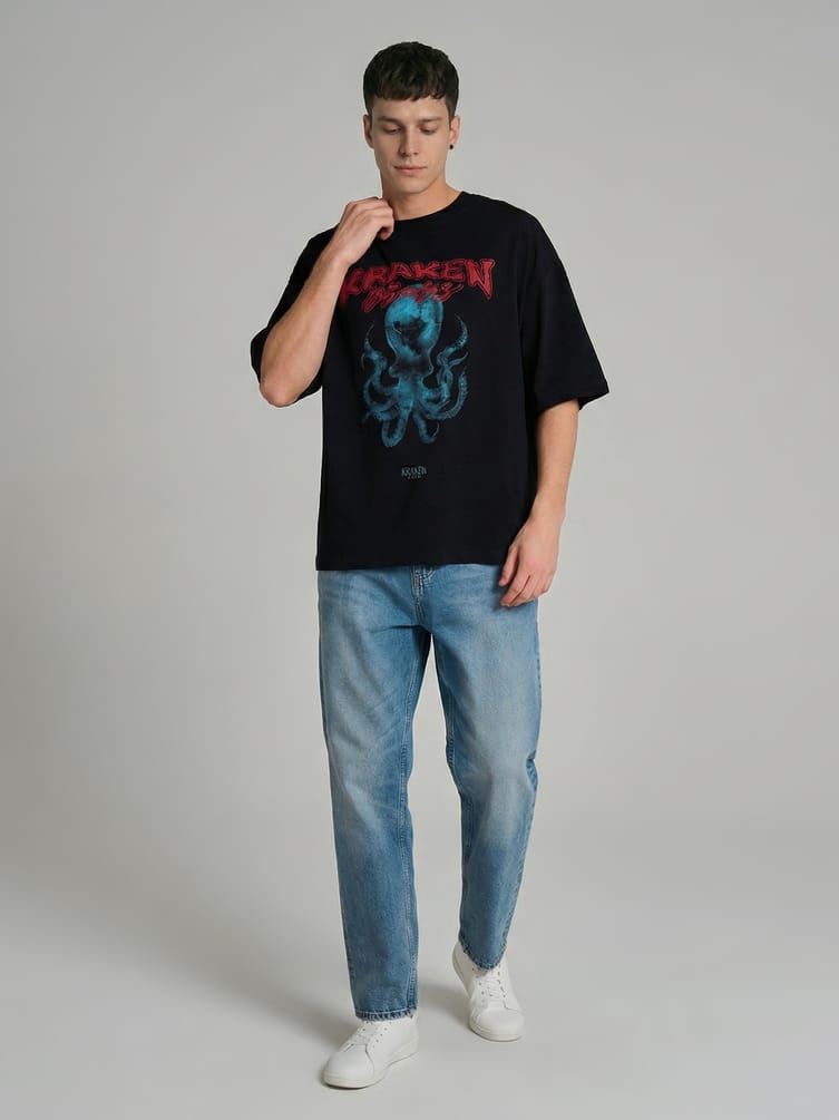 Футболка оверсайз с принтом Кракена