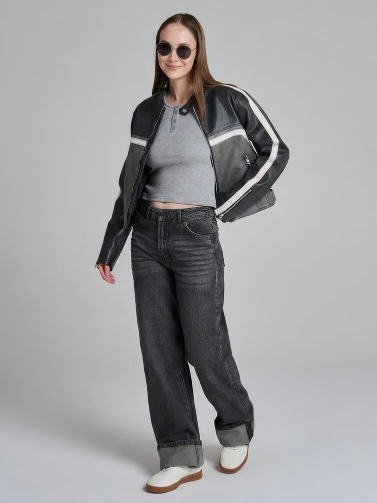 Футболка приталенная на пуговицах