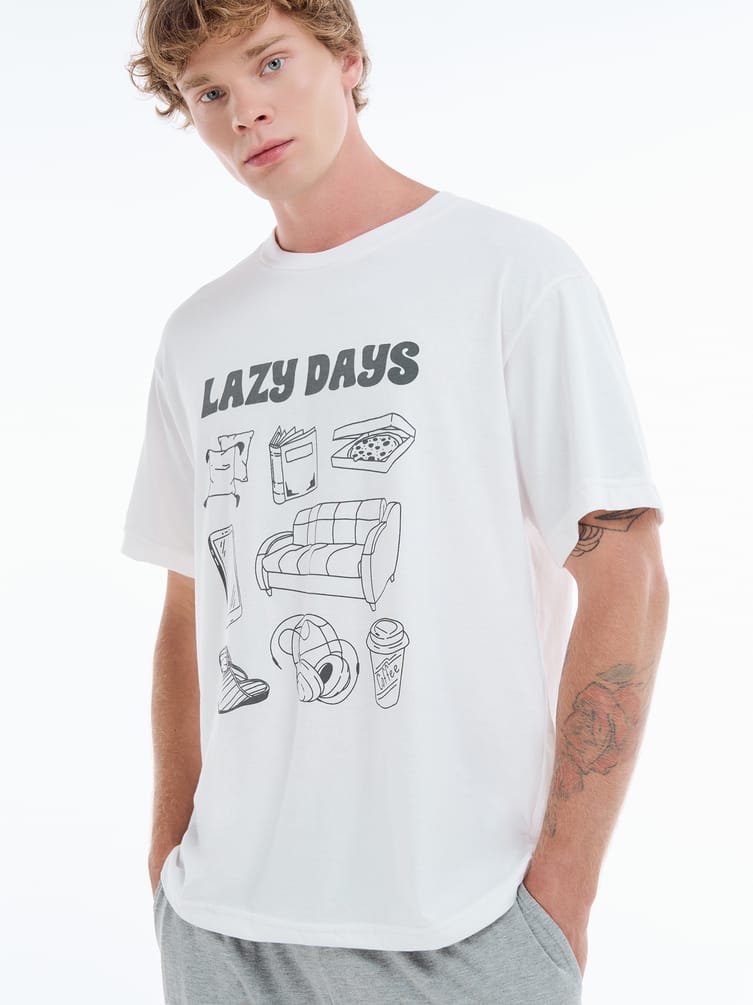 Пижама с принтом Lazy days