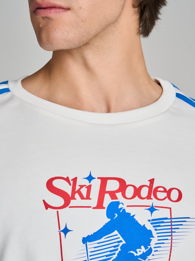 Спортивный лонгслив с принтом и лампасами